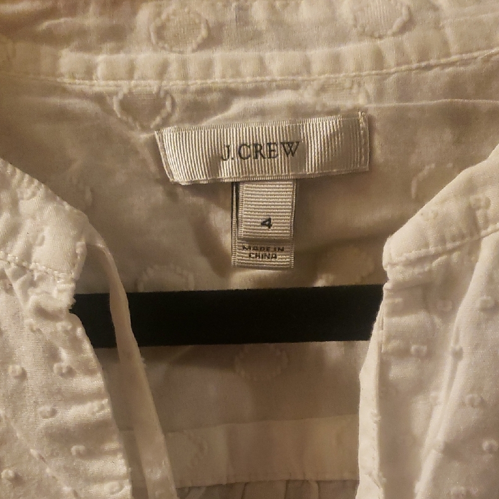 J.Crew White Textured Blouse